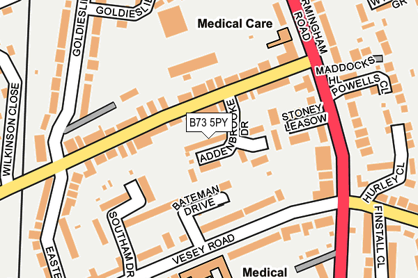 B73 5PY map - OS OpenMap – Local (Ordnance Survey)