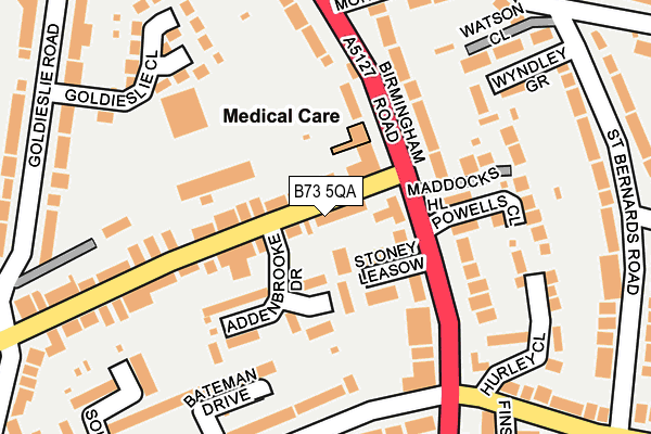 B73 5QA map - OS OpenMap – Local (Ordnance Survey)