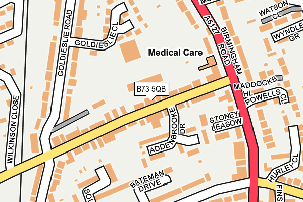 B73 5QB map - OS OpenMap – Local (Ordnance Survey)