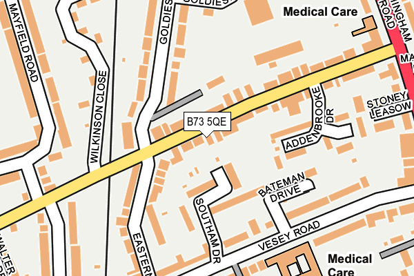 B73 5QE map - OS OpenMap – Local (Ordnance Survey)