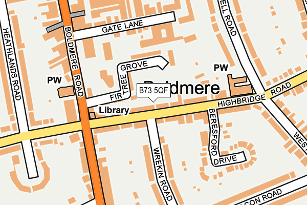 B73 5QF map - OS OpenMap – Local (Ordnance Survey)