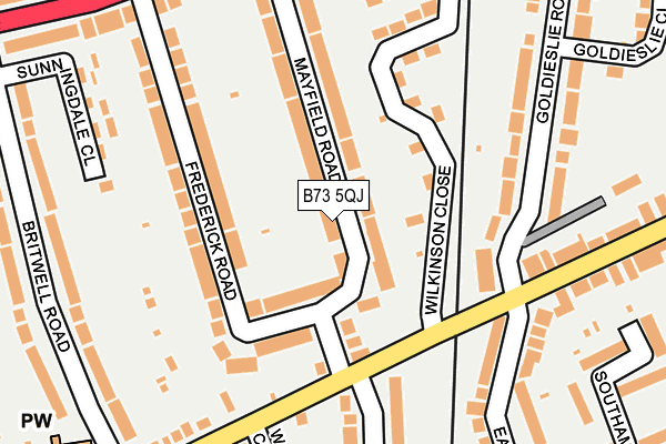 B73 5QJ map - OS OpenMap – Local (Ordnance Survey)