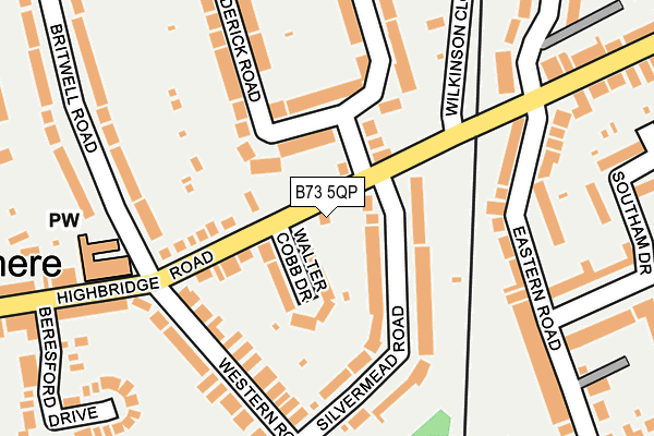 B73 5QP map - OS OpenMap – Local (Ordnance Survey)