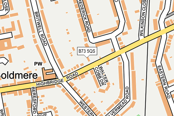 B73 5QS map - OS OpenMap – Local (Ordnance Survey)