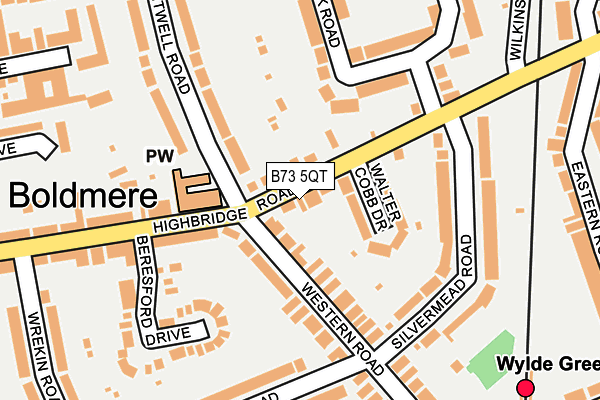 B73 5QT map - OS OpenMap – Local (Ordnance Survey)