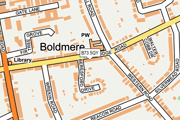 B73 5QY map - OS OpenMap – Local (Ordnance Survey)