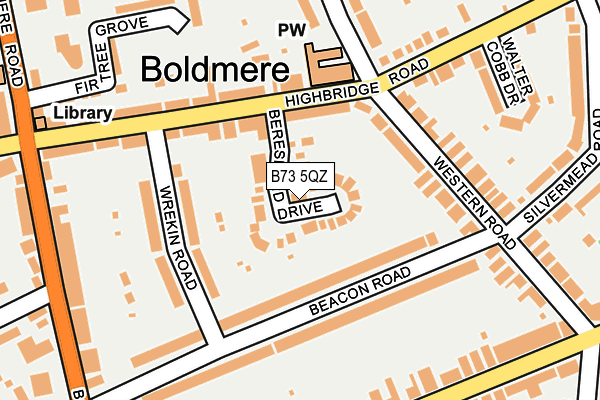 B73 5QZ map - OS OpenMap – Local (Ordnance Survey)