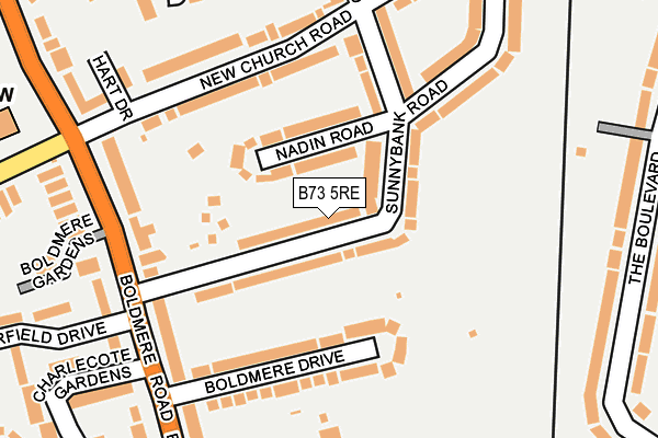 B73 5RE map - OS OpenMap – Local (Ordnance Survey)