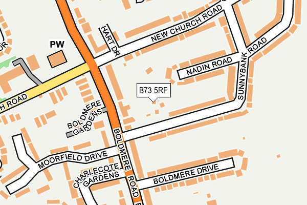 B73 5RF map - OS OpenMap – Local (Ordnance Survey)
