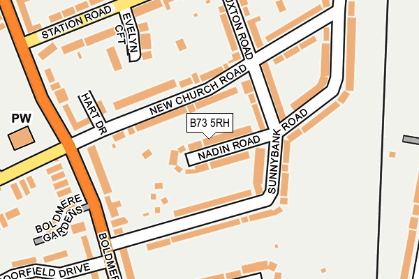 B73 5RH map - OS OpenMap – Local (Ordnance Survey)