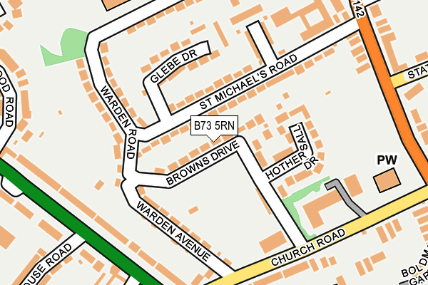 B73 5RN map - OS OpenMap – Local (Ordnance Survey)