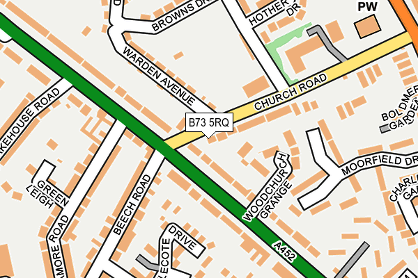 B73 5RQ map - OS OpenMap – Local (Ordnance Survey)