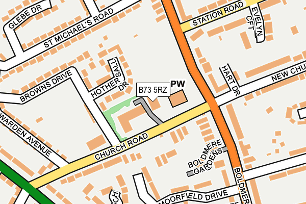 B73 5RZ map - OS OpenMap – Local (Ordnance Survey)