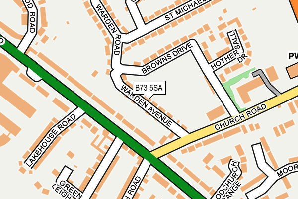 B73 5SA map - OS OpenMap – Local (Ordnance Survey)