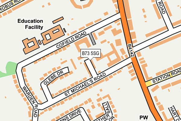 B73 5SG map - OS OpenMap – Local (Ordnance Survey)