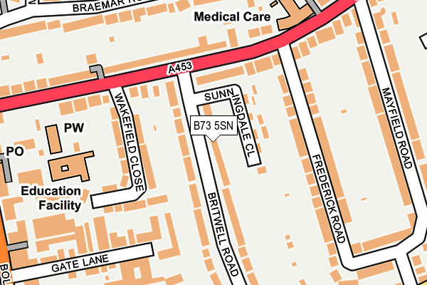 B73 5SN map - OS OpenMap – Local (Ordnance Survey)