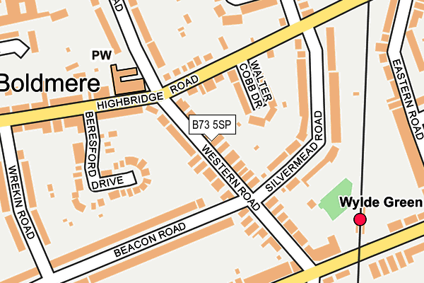 B73 5SP map - OS OpenMap – Local (Ordnance Survey)