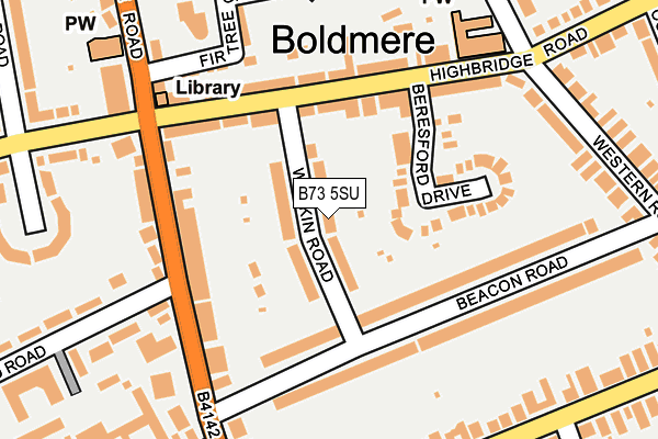 B73 5SU map - OS OpenMap – Local (Ordnance Survey)