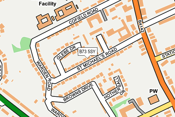 B73 5SY map - OS OpenMap – Local (Ordnance Survey)