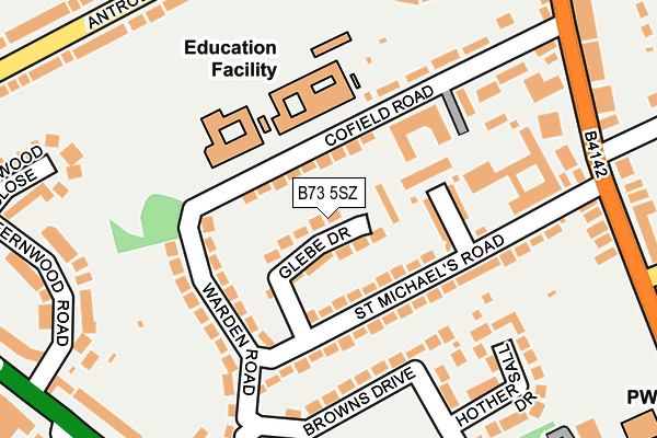 B73 5SZ map - OS OpenMap – Local (Ordnance Survey)