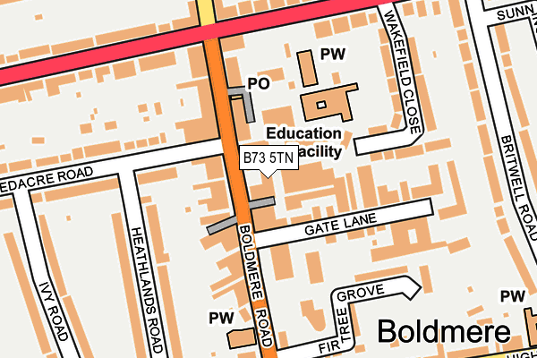 B73 5TN map - OS OpenMap – Local (Ordnance Survey)