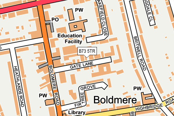 B73 5TR map - OS OpenMap – Local (Ordnance Survey)