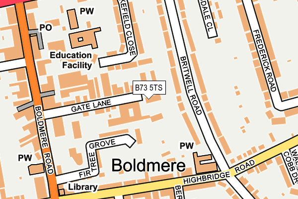 B73 5TS map - OS OpenMap – Local (Ordnance Survey)