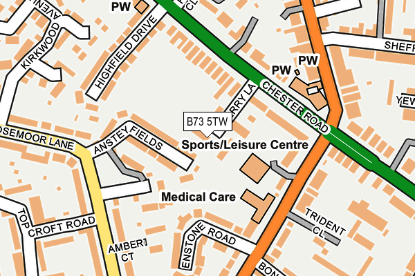 B73 5TW map - OS OpenMap – Local (Ordnance Survey)