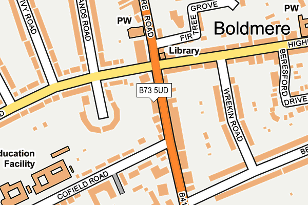 B73 5UD map - OS OpenMap – Local (Ordnance Survey)