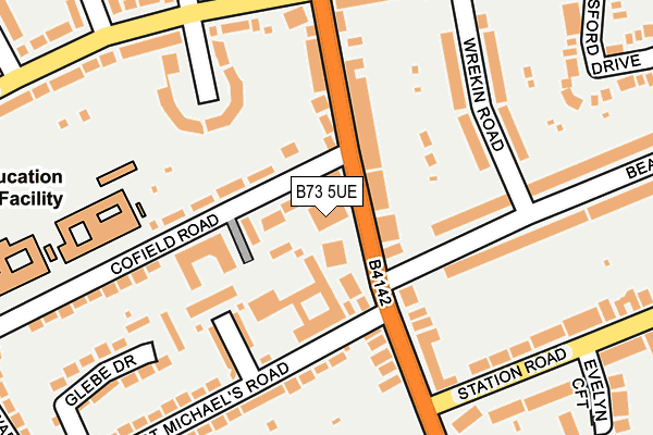 B73 5UE map - OS OpenMap – Local (Ordnance Survey)