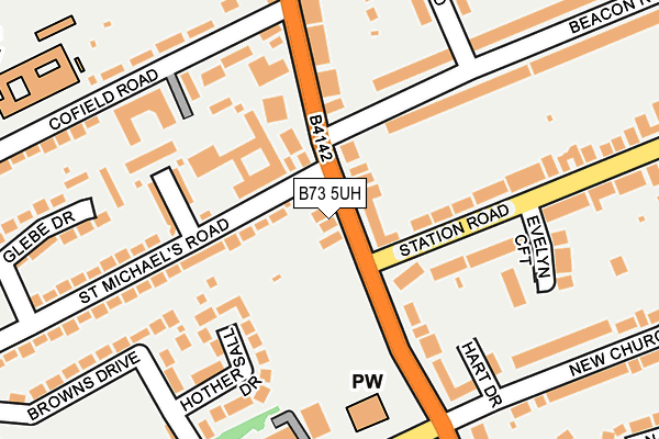 B73 5UH map - OS OpenMap – Local (Ordnance Survey)