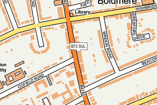 B73 5UL map - OS OpenMap – Local (Ordnance Survey)