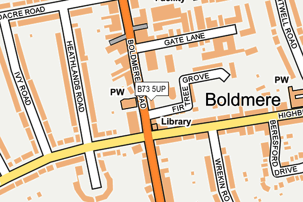 B73 5UP map - OS OpenMap – Local (Ordnance Survey)