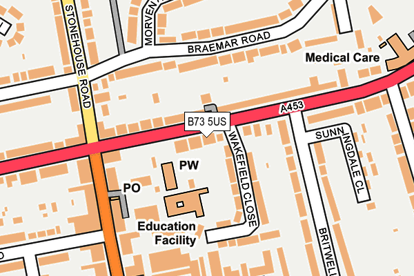 B73 5US map - OS OpenMap – Local (Ordnance Survey)