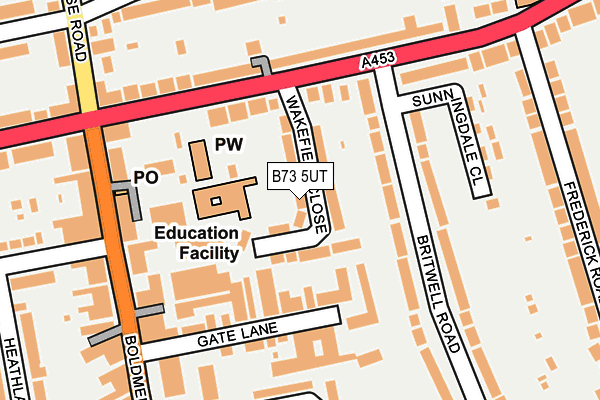 B73 5UT map - OS OpenMap – Local (Ordnance Survey)