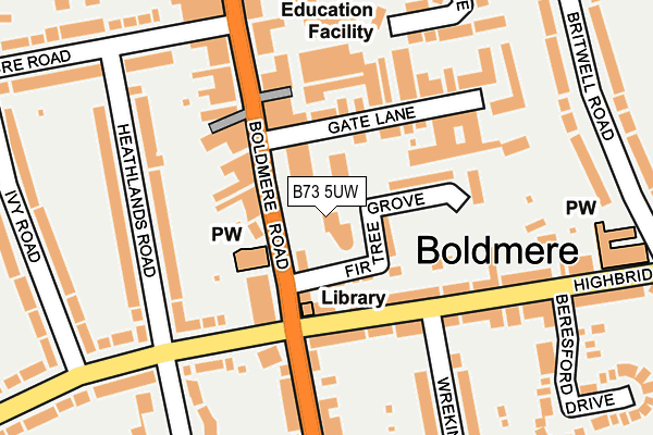 B73 5UW map - OS OpenMap – Local (Ordnance Survey)