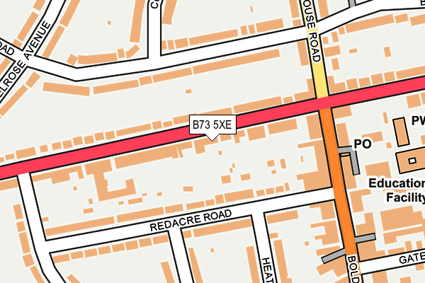 B73 5XE map - OS OpenMap – Local (Ordnance Survey)