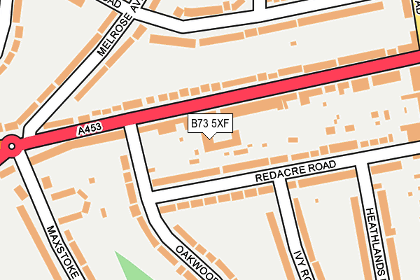 B73 5XF map - OS OpenMap – Local (Ordnance Survey)