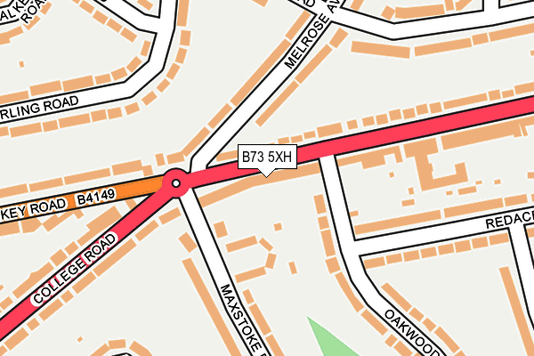 B73 5XH map - OS OpenMap – Local (Ordnance Survey)