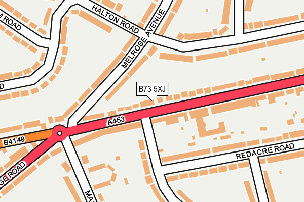 B73 5XJ map - OS OpenMap – Local (Ordnance Survey)