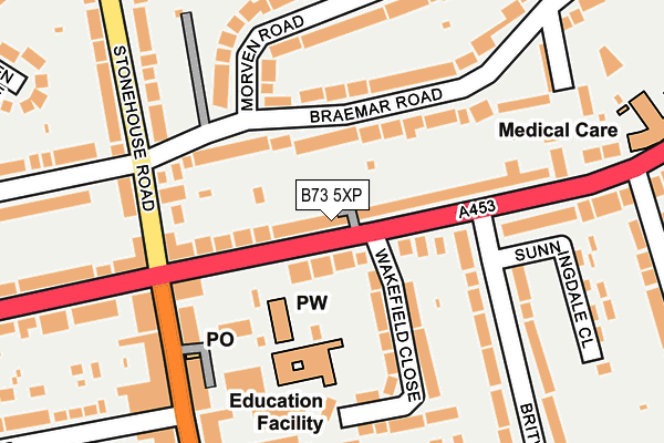 B73 5XP map - OS OpenMap – Local (Ordnance Survey)