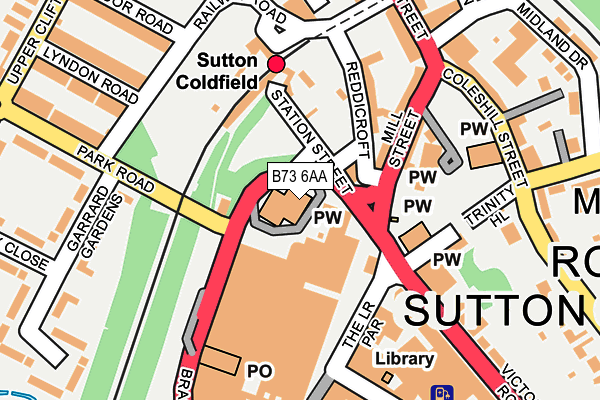 B73 6AA map - OS OpenMap – Local (Ordnance Survey)