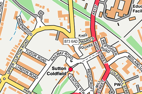 B73 6AD map - OS OpenMap – Local (Ordnance Survey)