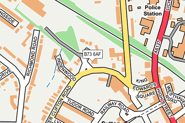 B73 6AF map - OS OpenMap – Local (Ordnance Survey)