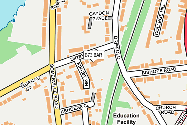 B73 6AR map - OS OpenMap – Local (Ordnance Survey)