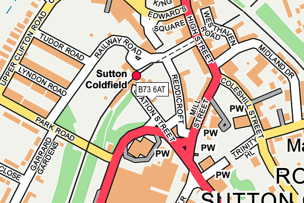 B73 6AT map - OS OpenMap – Local (Ordnance Survey)