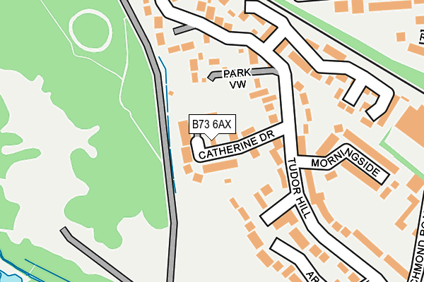 B73 6AX map - OS OpenMap – Local (Ordnance Survey)