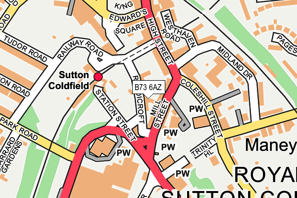 B73 6AZ map - OS OpenMap – Local (Ordnance Survey)