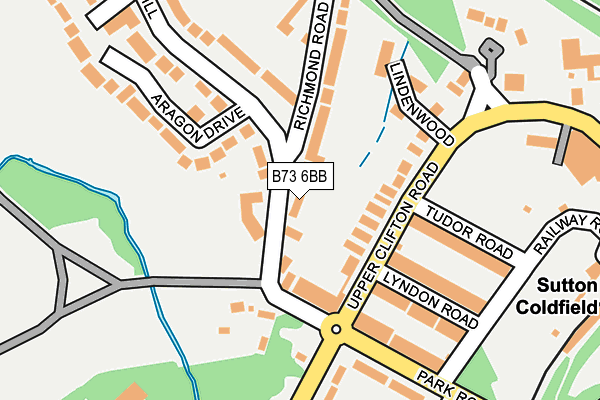 B73 6BB map - OS OpenMap – Local (Ordnance Survey)