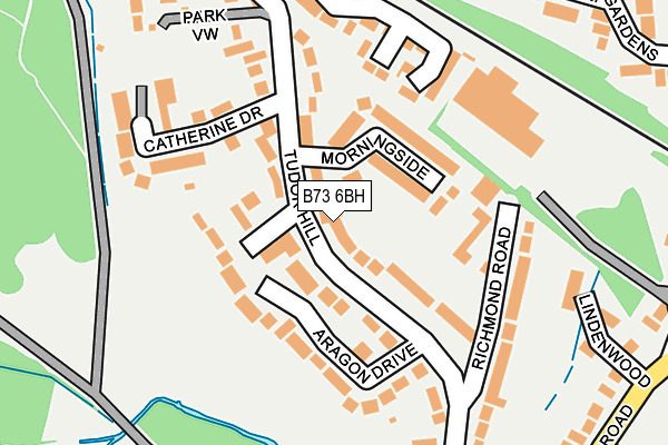 B73 6BH map - OS OpenMap – Local (Ordnance Survey)
